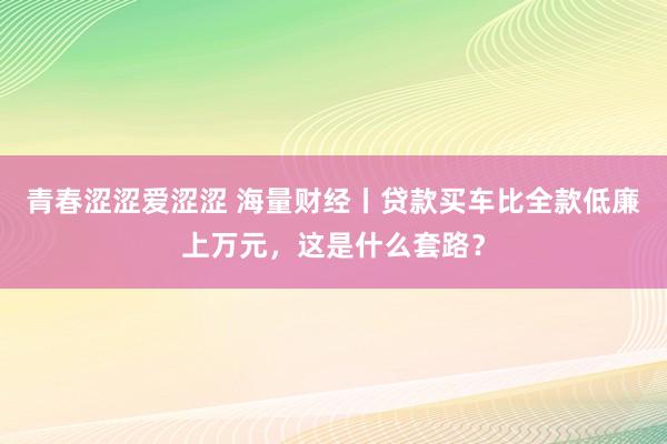 青春涩涩爱涩涩 海量财经丨贷款买车比全款低廉上万元，这是什么套路？