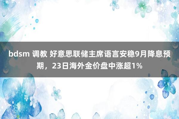 bdsm 调教 好意思联储主席语言安稳9月降息预期，23日海外金价盘中涨超1%